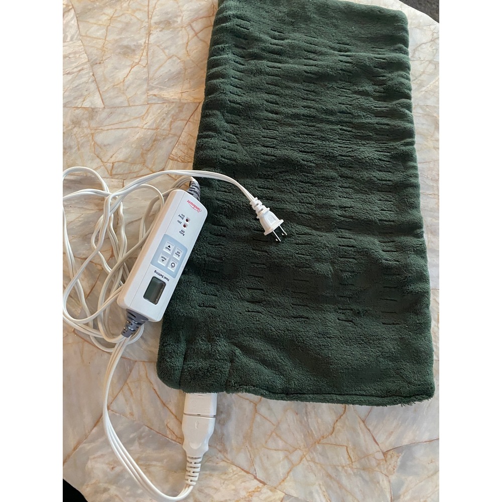 Sunbeam Electric Heating Pad Forest Green XL 12x24 Digital Controller Auto-Off
